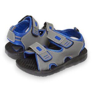 Skysole Boys Double Adjustable Strap Lightweight Sandals In Gray/Blue - Size 2-3